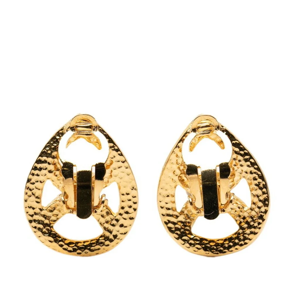 CHANEL Gold Logo Earrings